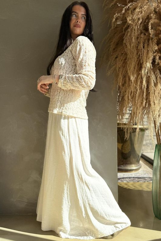 Marlowe Stretch Lace Top Stone